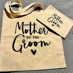MOTHER OF THE GROOM Tote and Coordinating Zippered Accessory Case